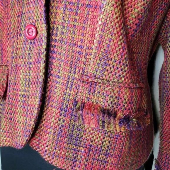 Monroe & Main Womens Multicolor Fringe Jacket Button-Up XXL fall spring casual - Picture 3 of 6